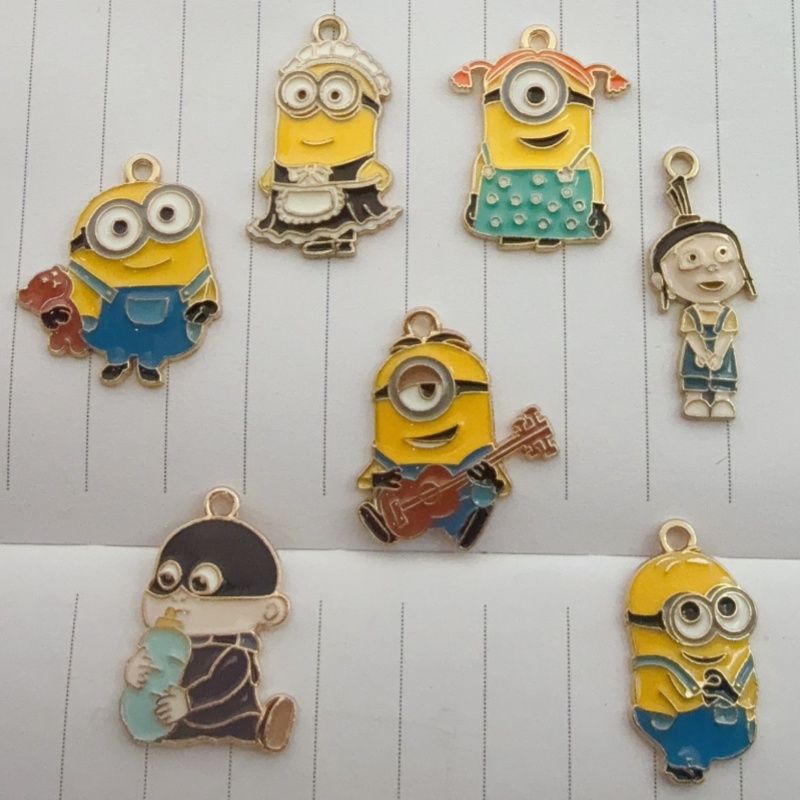 Drop Earrings - 10 buah liontin kartun minyak paduan