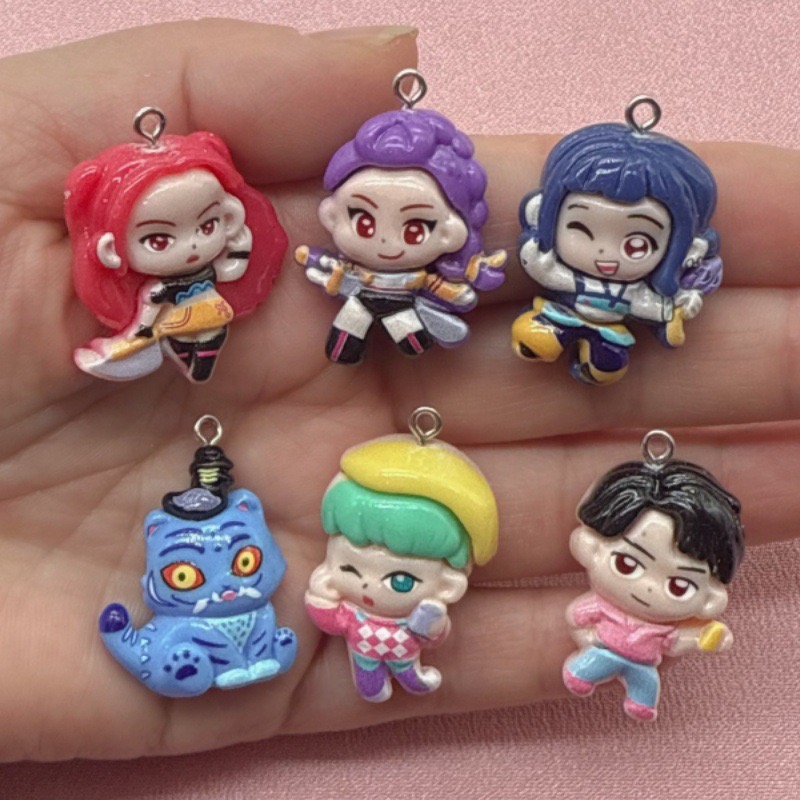 Drop Earrings - 10 buah liontin kartun resin, anting-anting
