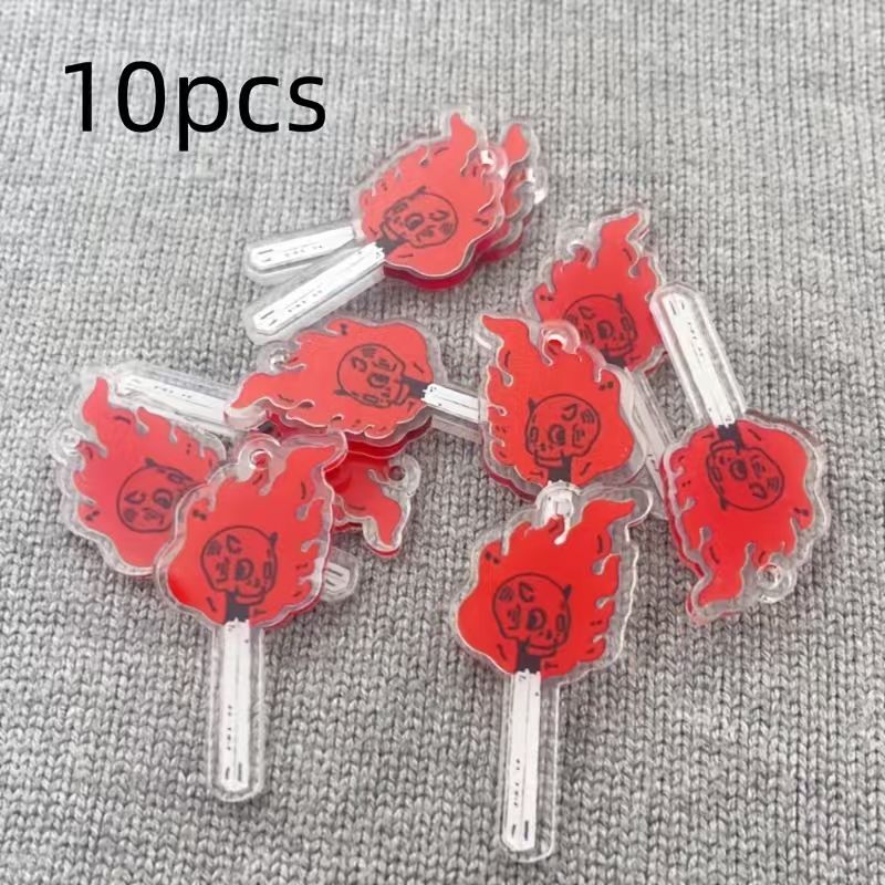 Drop Earrings - 10 buah liontin tengkorak akrilik, aksesoris