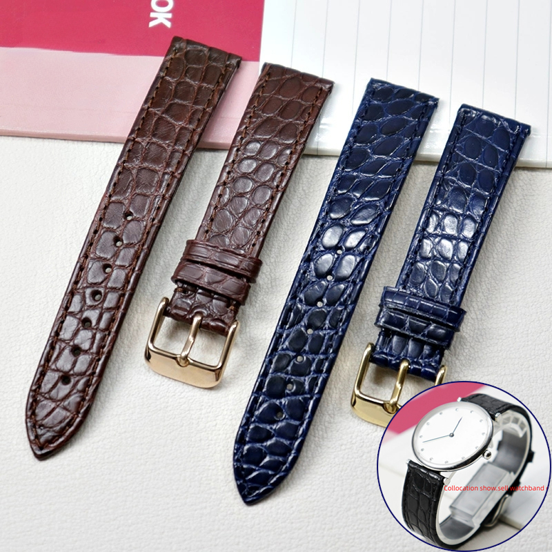 Cartier Watch Santos - Tali Kulit Asli Buaya Tipis untuk