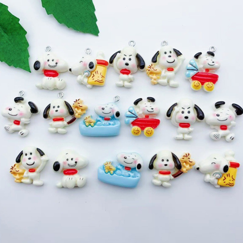 Drop Earrings - 12 buah liontin anjing kartun resin,