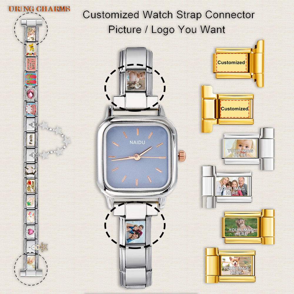 Jewelry Making Watches - 1 Pasang Logo Gambar Konektor Tali