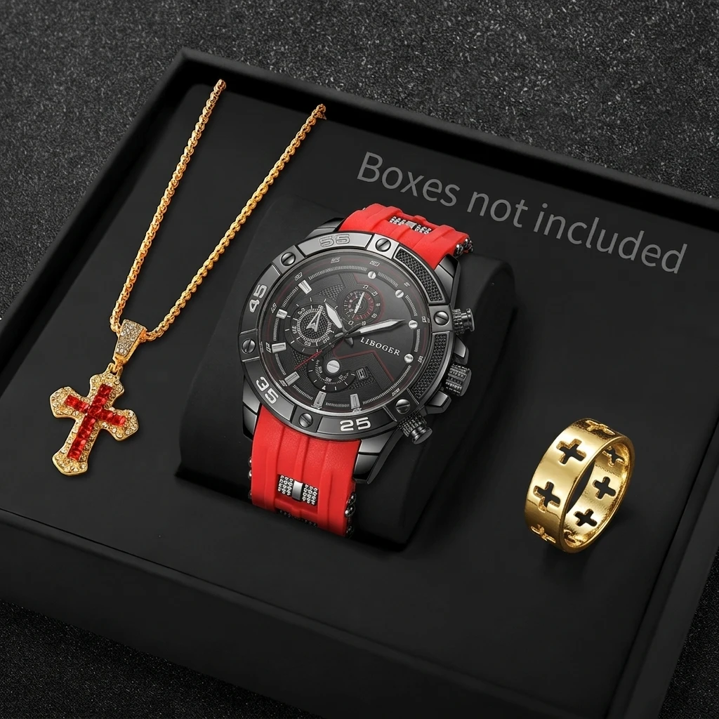 Jewelry Box Watches Bracelets - 3 Buah Jam Tangan Olahraga Pria
