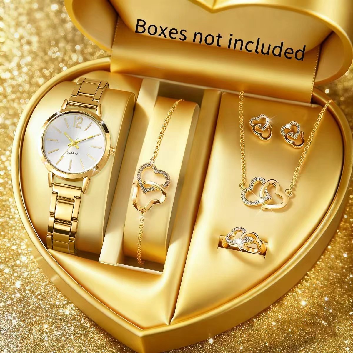 6 Buah Jam Tangan Kuarsa Wanit - Jewelry Box Watches Bracelets ulasan dan harga
