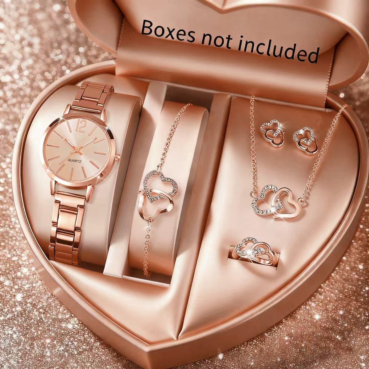 6 Buah Jam Tangan Kuarsa Wanit - Jewelry Box Watches Bracelets ulasan dan harga