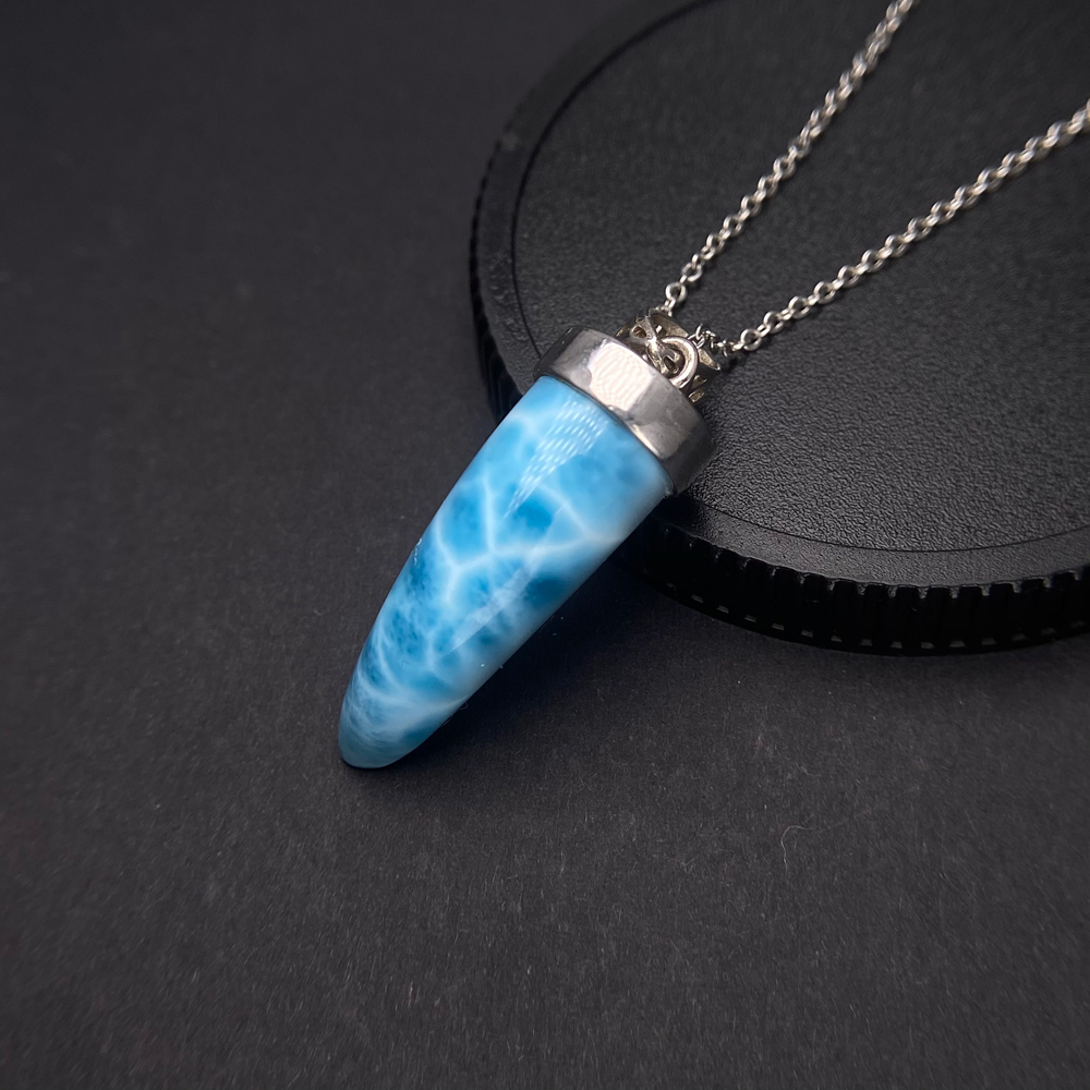 Liontin Larimar Biru Alami Tre - Wolf Jewelry & Watches Tampa Reviews ulasan dan harga