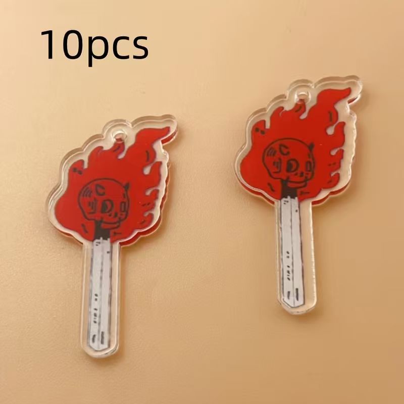 10 buah liontin tengkorak akri - Drop Earrings ulasan dan harga